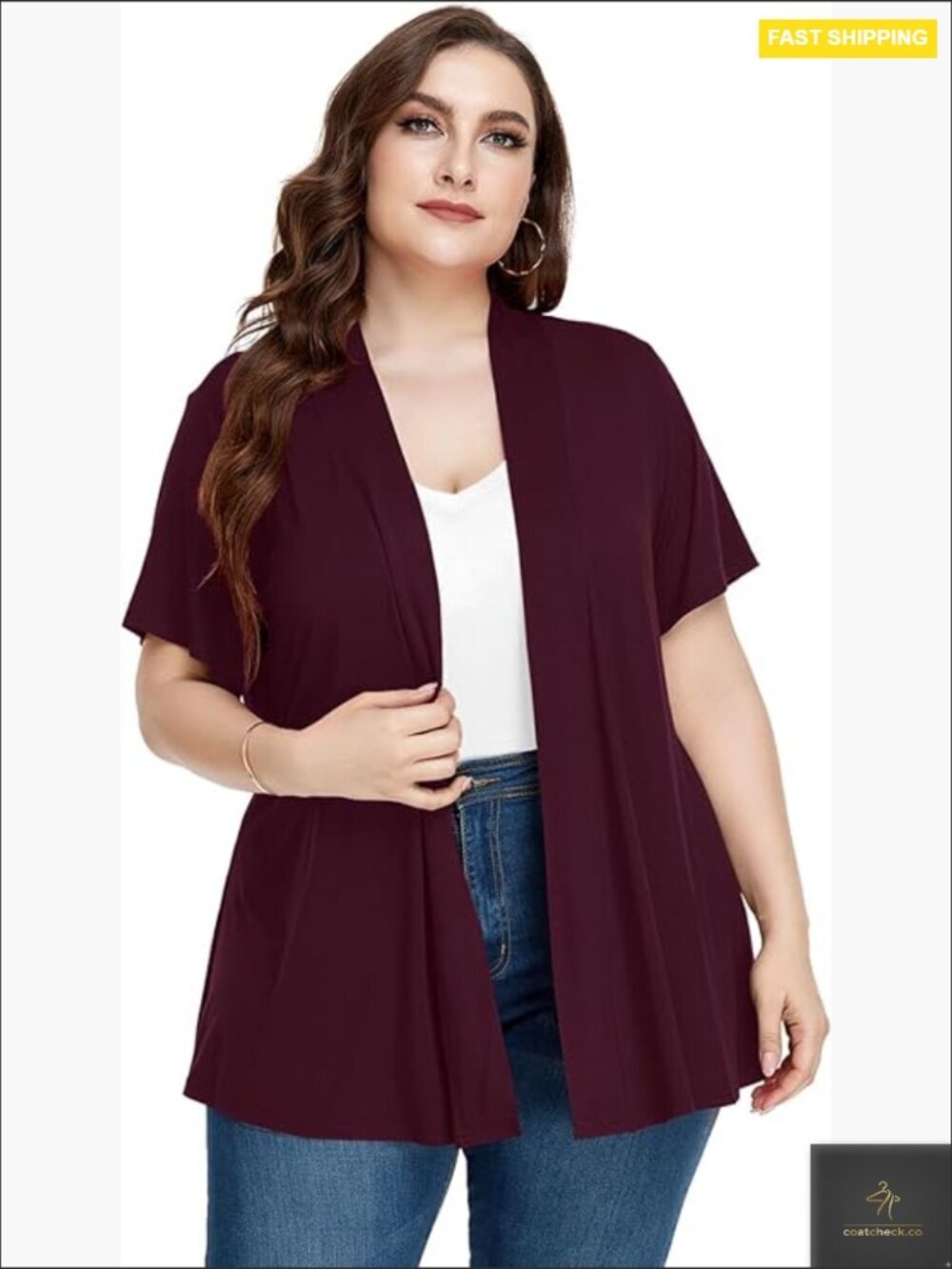 Short Sleeve Cardigan Oversized Open Front Lightweight Summer Cover Up Plus Size